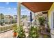 Charming patio with water views and lush landscaping at 4984 Beach Se Dr # B, St Petersburg, FL 33705