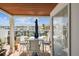 Covered patio offers outdoor dining with waterfront views at 4984 Beach Se Dr # B, St Petersburg, FL 33705