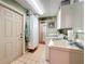 Bright laundry room offers a sink, storage cabinets, and convenient access to the outdoors at 760 Capri Blvd, Treasure Island, FL 33706