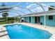 Beautiful backyard with an enclosed swimming pool for hot summer days at 105 E North Branch Rd, Ruskin, FL 33570