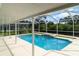 Relaxing screened-in pool area with a view of the waterway at 105 E North Branch Rd, Ruskin, FL 33570