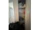 Linen closet with shelves and multiple items at 1521 Atami Ct, Wesley Chapel, FL 33544