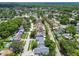 Expansive aerial view of a quiet neighborhood with lush landscaping and single Gathering homes with private pools at 15722 Gardenside Ln, Tampa, FL 33624