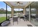 Screened-in patio area with an outdoor dining table and grill at 1827 Trillium Blvd, Brooksville, FL 34604