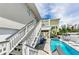 Inviting outdoor pool with a swim-up bar perfect for entertaining and enjoying the sunny weather at 19111 Whispering Pines Dr, Indian Shores, FL 33785