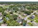 A serene aerial view of a quiet neighborhood filled with lush green trees and well-maintained homes at 1914 E Chelsea St, Tampa, FL 33610