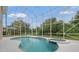 Screened-in pool and spa surrounded by lush greenery at 21108 Bircholm Ct, Land O Lakes, FL 34637