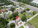 Beautiful aerial view showcasing a residential area near a highway and community features at 3115 Bay Ln, Clearwater, FL 33759