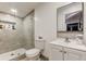 Modern bathroom with glass shower and sink with storage at 4727 Town N Country Blvd, Tampa, FL 33615