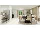Open-concept living space featuring a dining area and partial view of the kitchen and living room at 8544 Bella Mar Trl, Parrish, FL 34219