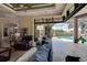 Open floor plan featuring living room, dining area and screened patio with swimming pool at 12713 Grand Traverse Dr, Dade City, FL 33525