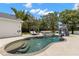 A luxurious pool with a water slide and tanning ledge sits within a private backyard oasis with mature landscaping at 14617 Galt Lake Dr, Tampa, FL 33626