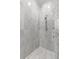 Detailed view of the modern glass-enclosed shower featuring marble tiling at 14617 Galt Lake Dr, Tampa, FL 33626