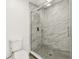 Modern bathroom features a glass-enclosed shower with stone tiling and a toilet at 2 S Treasure Dr, Tampa, FL 33609