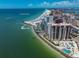 Overhead aerial image of Clearwater Beach condo and shoreline at 440 S Gulfview Blvd # 701, Clearwater Beach, FL 33767