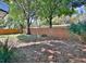 The backyard showcases a spacious, fenced yard shaded by mature trees at 4505 S Clark Ave, Tampa, FL 33611