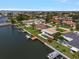 Aerial view of waterfront homes, showcasing a community with multiple canals and docks at 4754 Overlook Ne Dr, St Petersburg, FL 33703