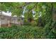 View of home's exterior surrounded by green foliage and mature trees at 6006 Axelrod Rd, Tampa, FL 33634