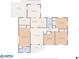 Floor plan showcases layout of home's bedrooms, living spaces, bathrooms, and patio at 6006 Axelrod Rd, Tampa, FL 33634