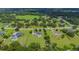 Aerial view of a beautiful property with a pool and ample green space surrounded by mature trees at 10510 Lithia Estates Dr, Lithia, FL 33547