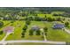 An aerial view captures the expansive property, lush greenery, and a sparkling pool for luxurious outdoor enjoyment at 10510 Lithia Estates Dr, Lithia, FL 33547