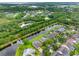 Panoramic aerial view of a residential community with lush landscaping, serene ponds, and well-maintained homes at 12439 Bristol Commons Cir, Tampa, FL 33626