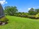 Serene backyard featuring a lush lawn and a peaceful pond view, perfect for relaxation and outdoor enjoyment at 12439 Bristol Commons Cir, Tampa, FL 33626