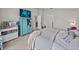 Spacious bedroom featuring soft carpet floors, television, and two closets at 13105 Fruitville Way, Riverview, FL 33579
