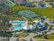 High angle view of the tennis courts and playground area at 13105 Fruitville Way, Riverview, FL 33579