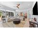 Expansive living room with plenty of natural light, comfortable seating, and seamless access to outdoor living spaces at 1553 Canopy Oaks Blvd, Palm Harbor, FL 34683