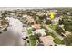 Aerial view of waterfront neighborhood with canal access and mature trees surrounding charming single Gathering homes at 1882 Maryland Ne Ave, St Petersburg, FL 33703