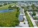 Aerial view of multi-unit residential complex nestled next to a pond and lush greenery at 2066 Sun Down Dr, Clearwater, FL 33763