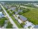 Aerial view of a multi-unit residential complex nestled next to a pond and surrounded by lush greenery at 2066 Sun Down Dr, Clearwater, FL 33763