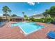 Community pool with plenty of lounge seating available on a sunny day at 2066 Sun Down Dr, Clearwater, FL 33763