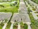 Scenic aerial view showcasing home, complemented by a golf course and tranquil pond at 2292 Sifield Greens Way # 59, Sun City Center, FL 33573