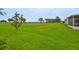 Lush green backyard with well-maintained lawn at 2292 Sifield Greens Way # 59, Sun City Center, FL 33573