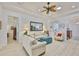 Inviting living room with neutral decor, ceiling fan, and comfortable seating at 2292 Sifield Greens Way # 59, Sun City Center, FL 33573