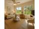 Sun-lit living room boasts windows with a view, neutral tones, and modern flooring at 2459 Columbia Dr # 39, Clearwater, FL 33763