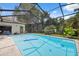 Beautiful in-ground pool with screened-in enclosure, perfect for enjoying the outdoors at 3037 Crest Dr, Clearwater, FL 33759