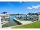 Private boat dock with multiple boat slips and waterfront access at 311 22Nd St, Belleair Beach, FL 33786