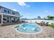Backyard oasis featuring a pool, outdoor seating, and lush landscaping at 311 22Nd St, Belleair Beach, FL 33786