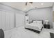 Bright bedroom features high ceilings, large closets and light gray walls at 417 Manor Blvd, Palm Harbor, FL 34683