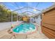 Beautiful screened pool with brick-paved deck and room for dining and lounging at 417 Manor Blvd, Palm Harbor, FL 34683