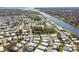 An aerial shot showcasing the canal running through this desirable retirement community at 427 Pelican S Dr, Oldsmar, FL 34677