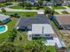 Birds eye view of backyard showcasing a patio and well-maintained landscaping at 4518 Helena Ne St, St Petersburg, FL 33703