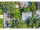 Aerial view of the property showcasing lush greenery and the surrounding neighborhood layout at 489 W Davis Blvd, Tampa, FL 33606