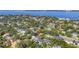 An aerial shot of the home site with Tampa Bay in the background, showcasing neighborhood greenery at 489 W Davis Blvd, Tampa, FL 33606