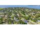 An aerial shot of the home site with Tampa Bay in the background, showcasing neighborhood greenery at 489 W Davis Blvd, Tampa, FL 33606