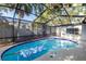 Sparkling pool inside a screened enclosure, providing a private and enjoyable outdoor space at 489 W Davis Blvd, Tampa, FL 33606