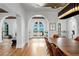 Dining room with ocean view through french doors at 501 Brightwaters Ne Blvd, St Petersburg, FL 33704